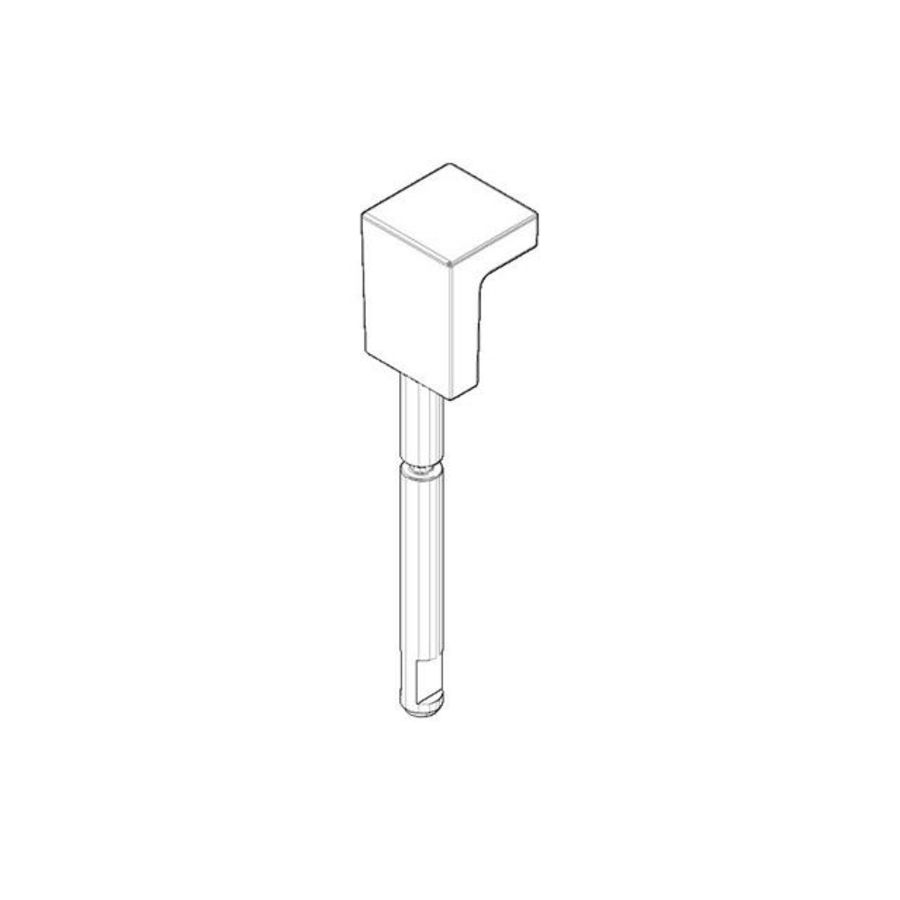 Trekstang afvoer. met knop 18x83x18mm chr