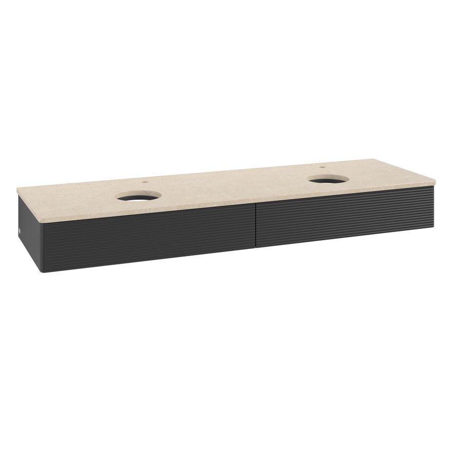 Wastafelonderkast Antao 1600x190x500mm Black Matt Lacquer L17153PD