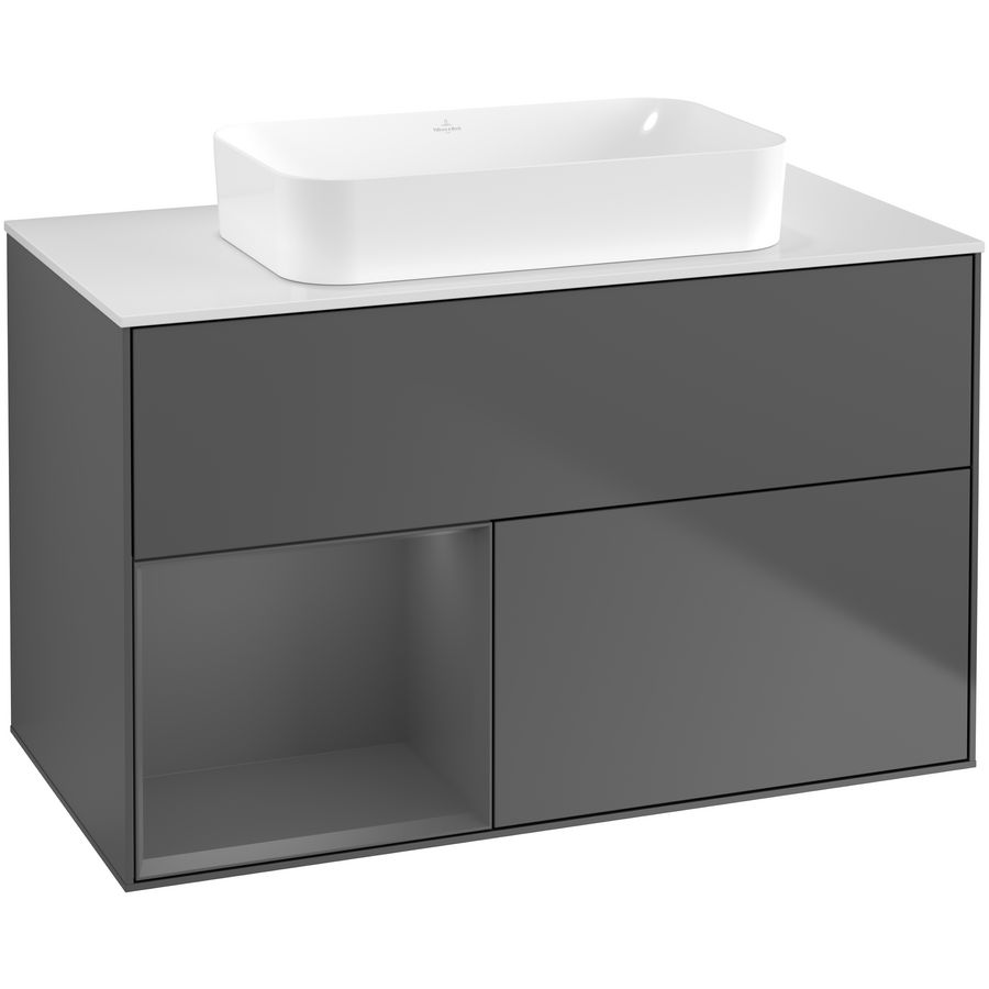 Wastafelonderkast Finion 1000x603x501mm Antr. Matt Lacquer G651GKGK