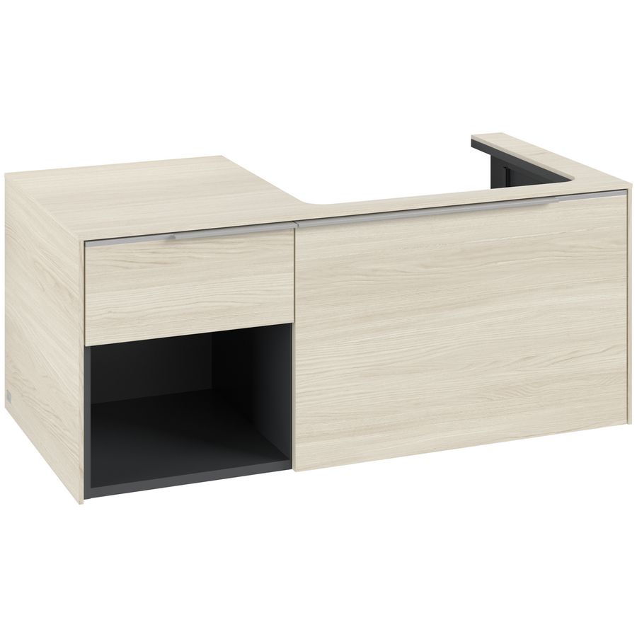 Wastafelonderkastkast SUBWAY 3.0 1001x422,5x516mm White Oak C57100AA greep alu. glans