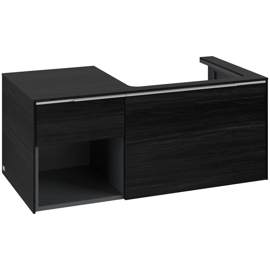 Wastafelonderkastkast SUBWAY 3.0 1001x422,5x516mm Black Oak C57100AB greep alu. glans
