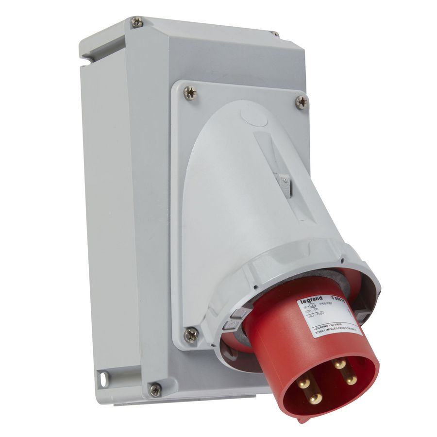 Toestelcontactstop 400V 63A 3P + A IP67 rood P17 Tempra