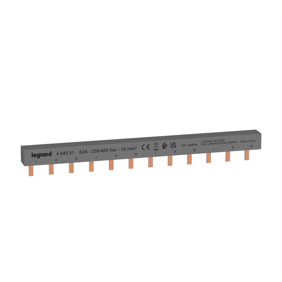 Kamrail stift 3P 12mod 10mm2 VVE=10