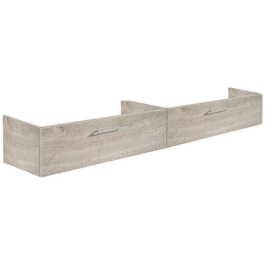 Onderkast (140x50cm) met 2 lades naast elkaar met handgreep - 10 - Old Pink hoogglans gelakt