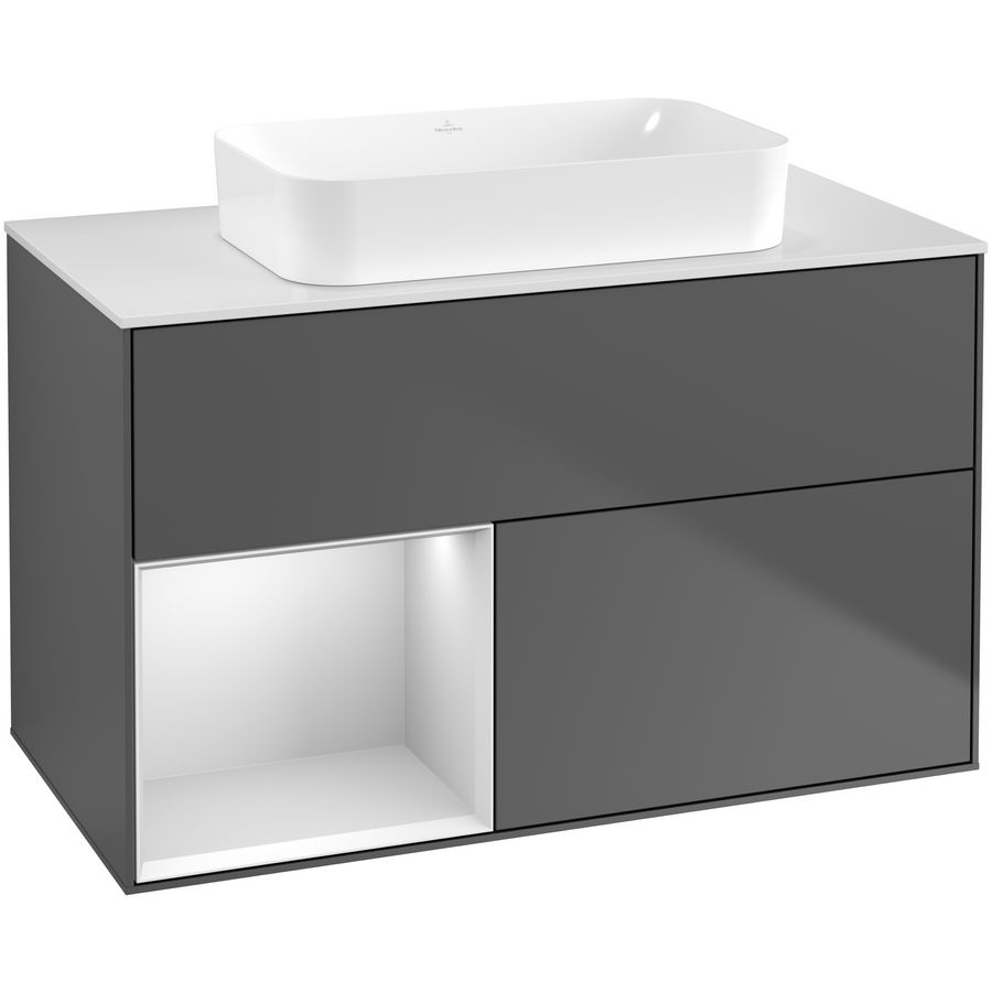 Wastafelonderkast Finion 1000x603x501mm Antr. Matt Lacquer G651MTGK