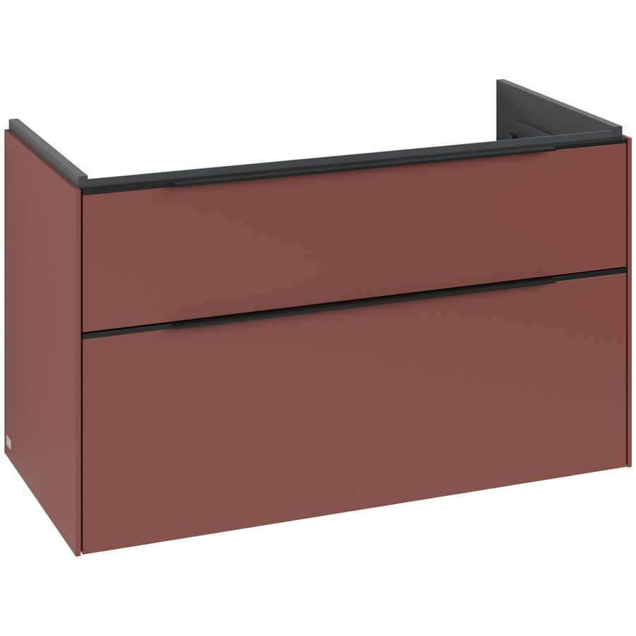Wastafelonderkastkast SUBWAY 3.0 973x576x478mm Wine Red C570L1AH greep Volcano Black