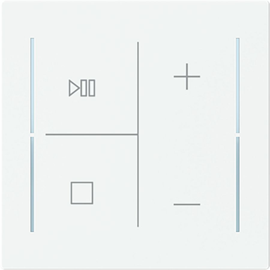 Centraalplaat afdekking 4v knop muziek symbool Art-matwit (LFMW/A.4.70.11-44M)