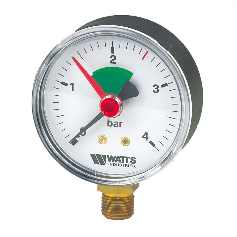 Manometer FR200 M1-ABS DN63 rad. 1/4 0-4B Groen vlak