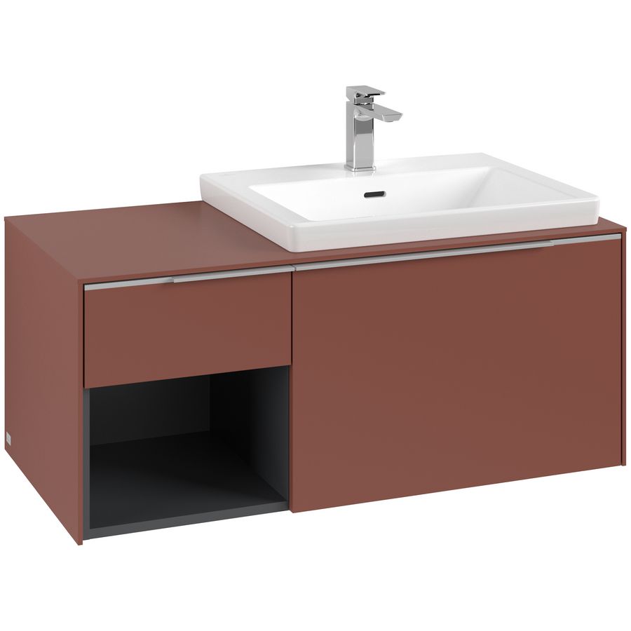 Wastafelonderkastkast SUBWAY 3.0 1001x422,5x516mm Wine Red C57100AH greep alu. glans