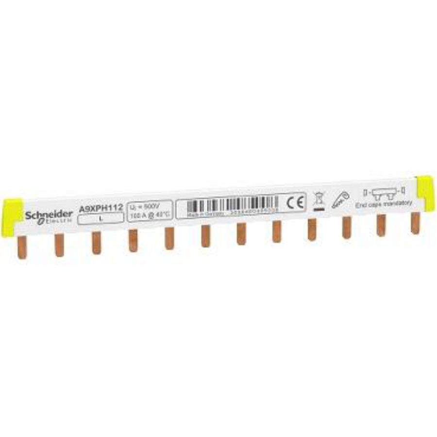 Kamrail 1P 18mm Pitch 12 mod Boven/Onder 100A Acti9