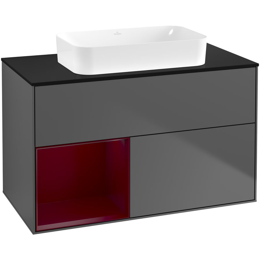 Wastafelonderkast Finion 1000x603x501mm Antr. Matt Lacquer G652HBGK