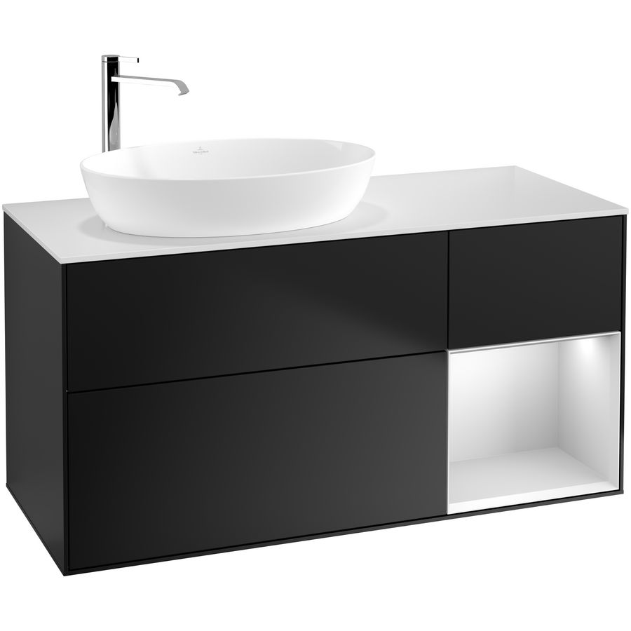 Wastafelonderkast Finion 1200x603x501mm Black Matt Lacquer G931MTPD
