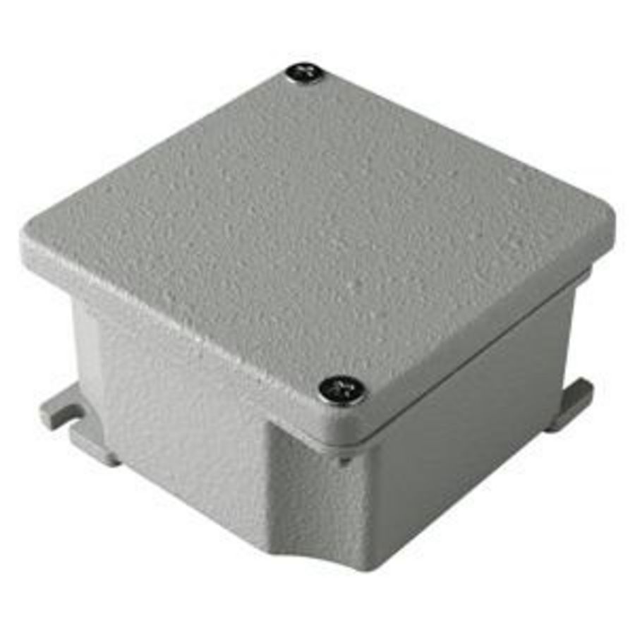 VERDEELDOOS GEGOTEN ALUMINIUM GELAKT METALLIC GRIJS 91x91