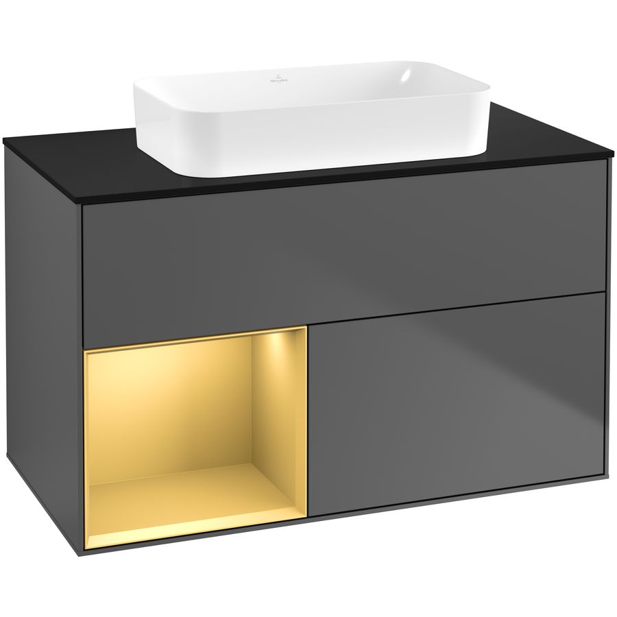 Wastafelonderkast Finion 1000x603x501mm Antr. Matt Lacquer G652HFGK
