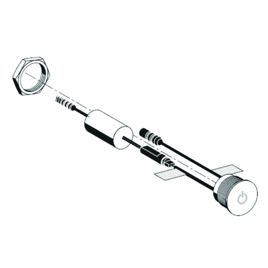 Piezoknop 12 V voor douche