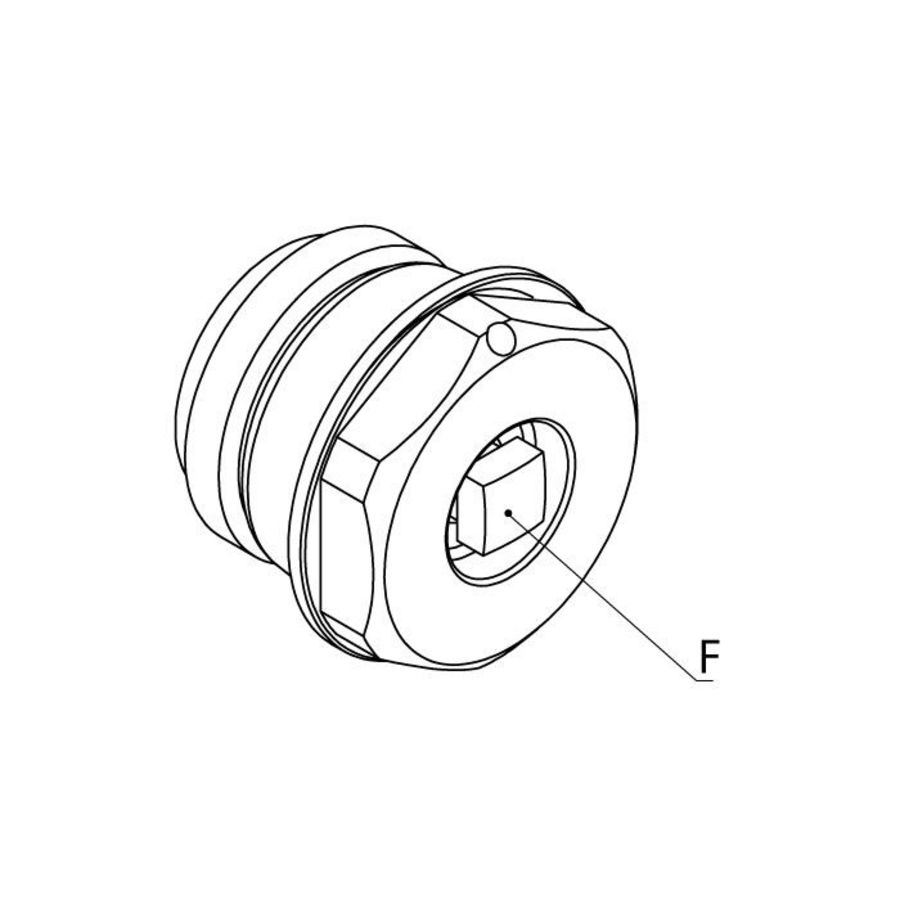 Ontluchtingsstop 1/2" vernikkeld EXCLUSIV A