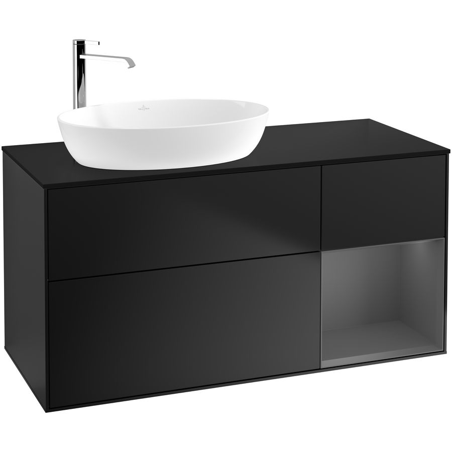 Wastafelonderkast Finion 1200x603x501mm Black Matt Lacquer G932GKPD
