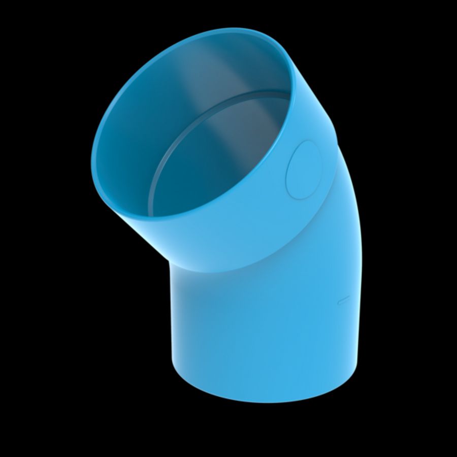 Bocht lijm 45° PVC luchtverdeelsysteem VENTIZA blauw Ø80mm mof/spie