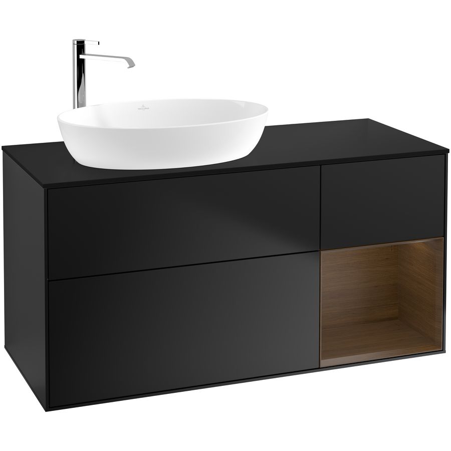 Wastafelonderkast Finion 1200x603x501mm Black Matt Lacquer G932GNPD