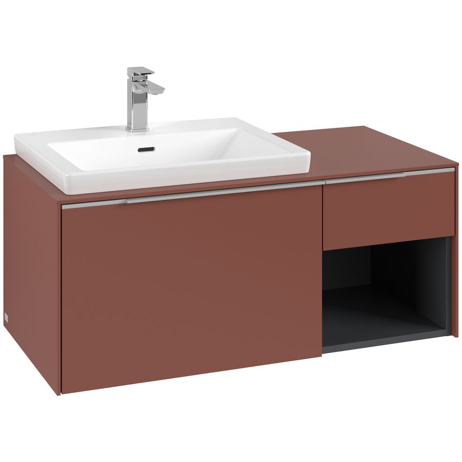 Wastafelonderkastkast SUBWAY 3.0 1001x422,5x516mm Wine Red C57200AH greep alu. glans