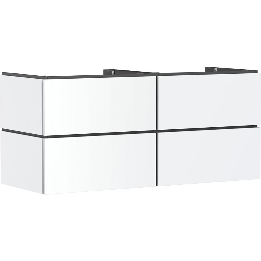 Badmeubel Xilesa E 1375/550 4 lades waskom/gesl. wastafel mat wit