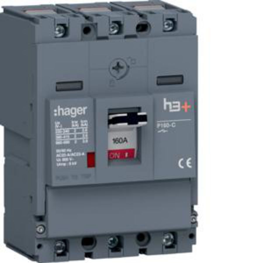 Vermogensschakelaar h3+ P160 3P 160A kooiklemmen
