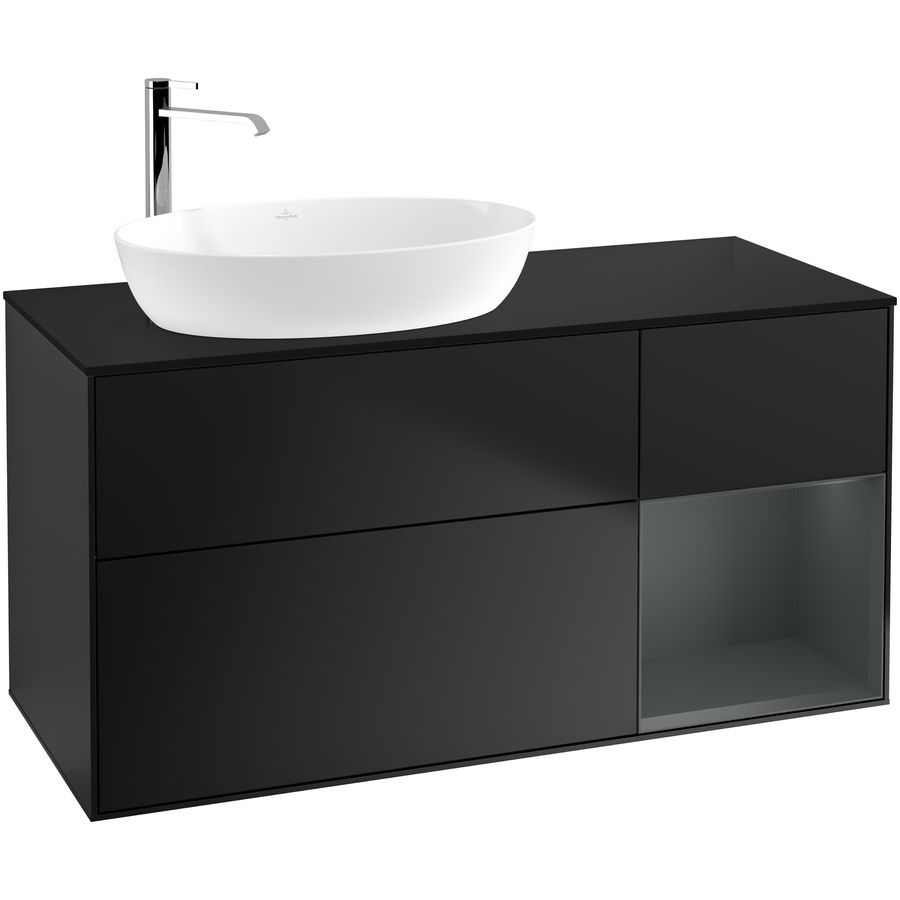 Wastafelonderkast Finion 1200x603x501mm Black Matt Lacquer G932HGPD
