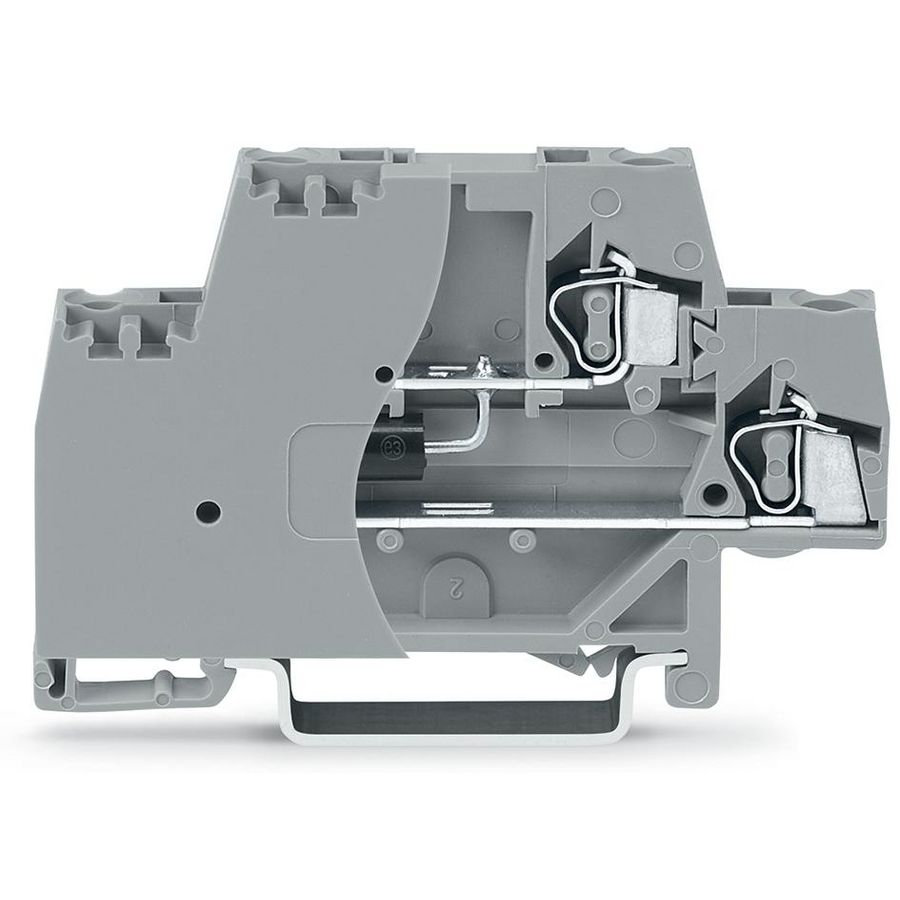 Moduleklem 2-etage met afsluitplaat grijs 280-944/281-589