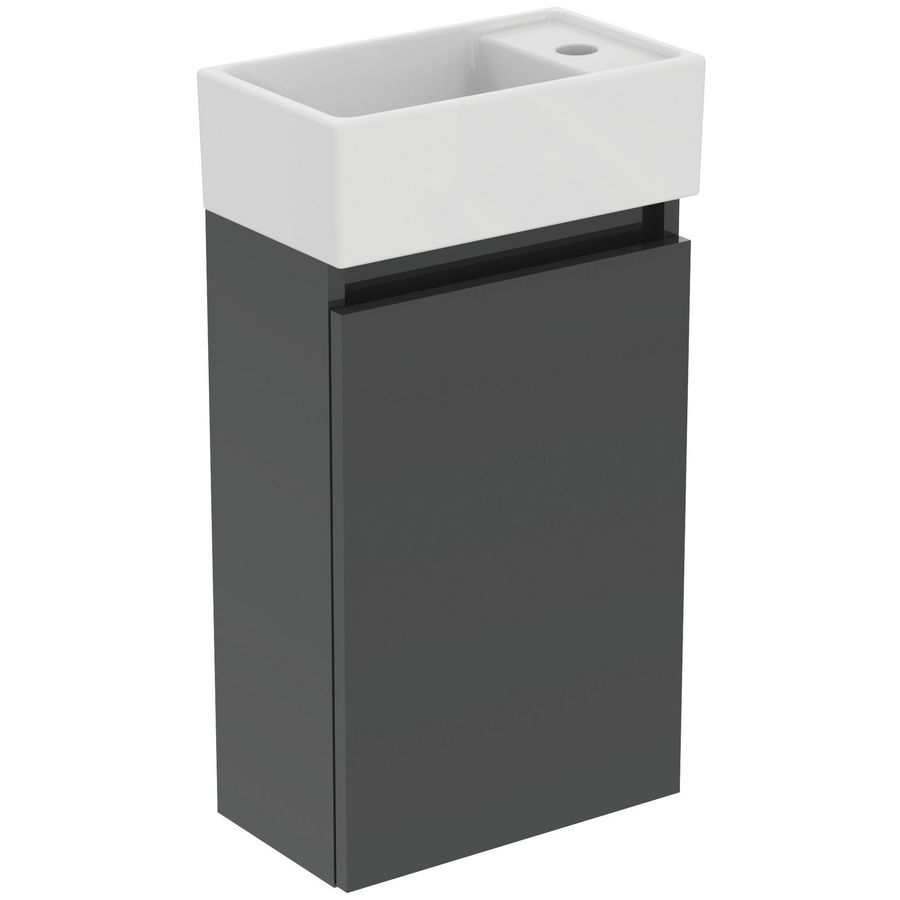 Fonteinmeubel pack grijs fontein kraangat rechts wit tiempo