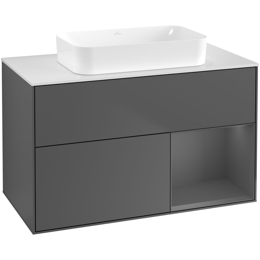 Wastafelonderkast Finion 1000x603x501mm Antr. Matt Lacquer G661GKGK