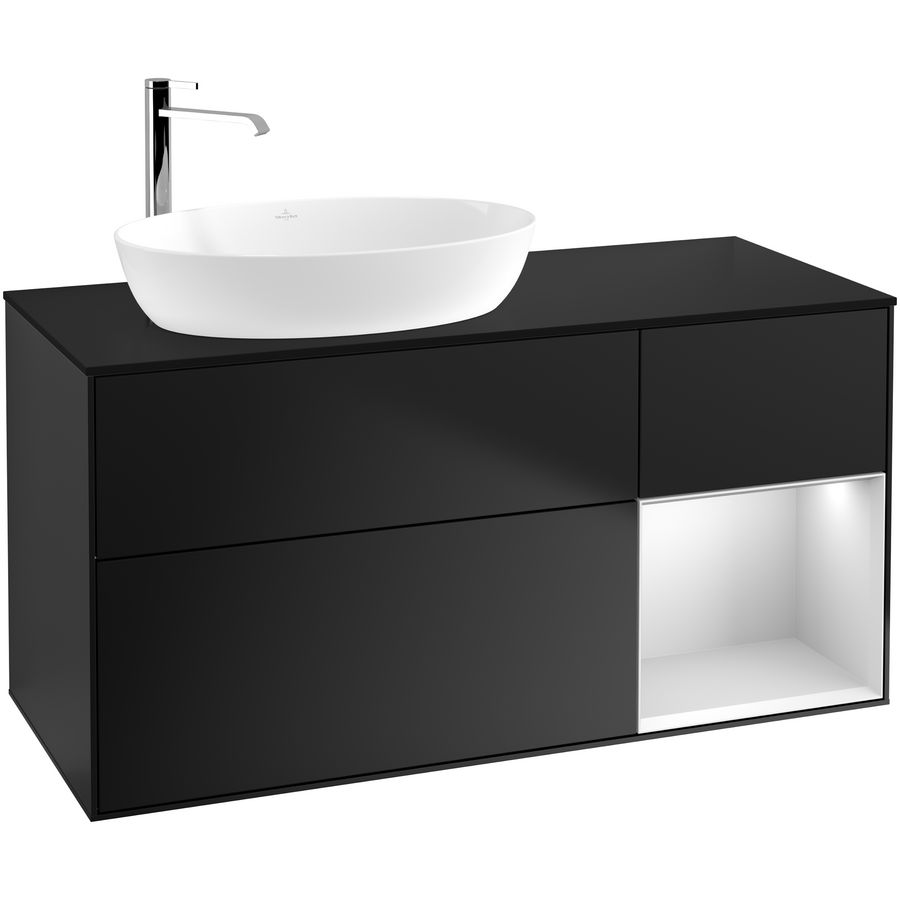 Wastafelonderkast Finion 1200x603x501mm Black Matt Lacquer G932MTPD