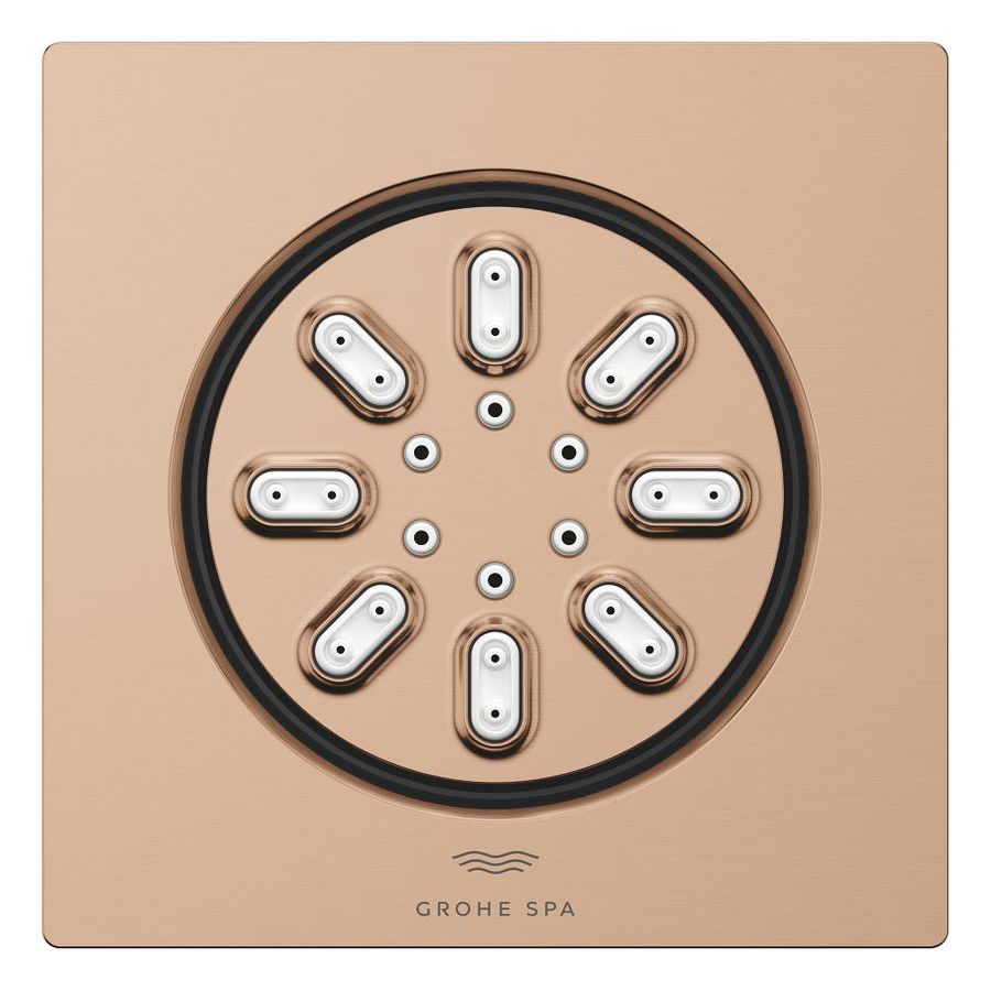 Rainshower aqua 75 zijdouche vierkant warm sunset geborsteld (mat bronskleurig)(Spa colors coll.)