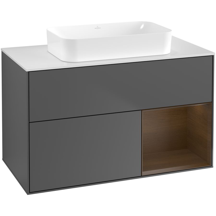 Wastafelonderkast Finion 1000x603x501mm Antr. Matt Lacquer G661GNGK