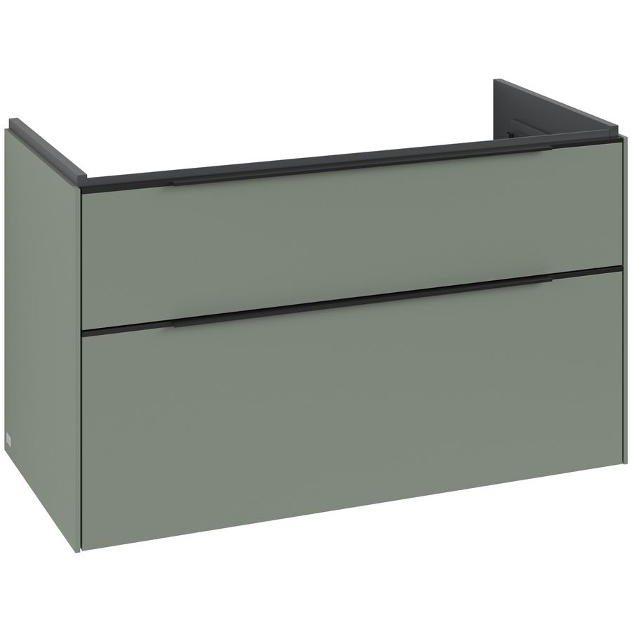 Wastafelonderkastkast SUBWAY 3.0 973x576x478mm Soft Green C57001AF greep Volcano Black