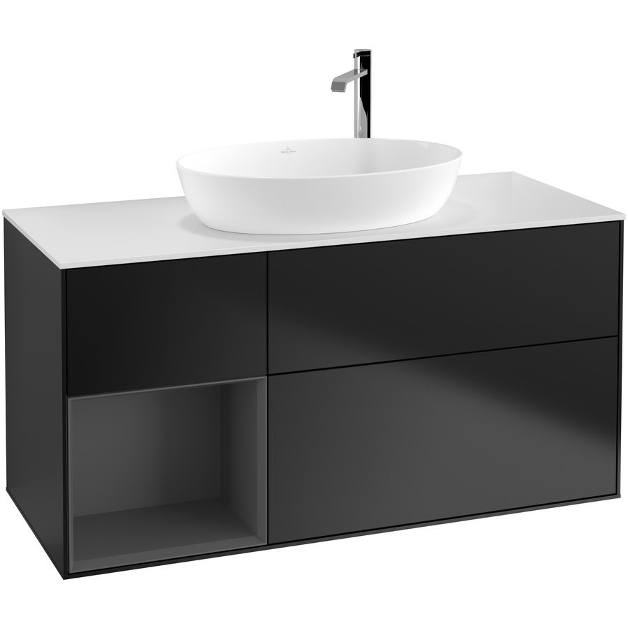 Wastafelonderkast Finion 1200x603x501mm Black Matt Lacquer G941GKPD