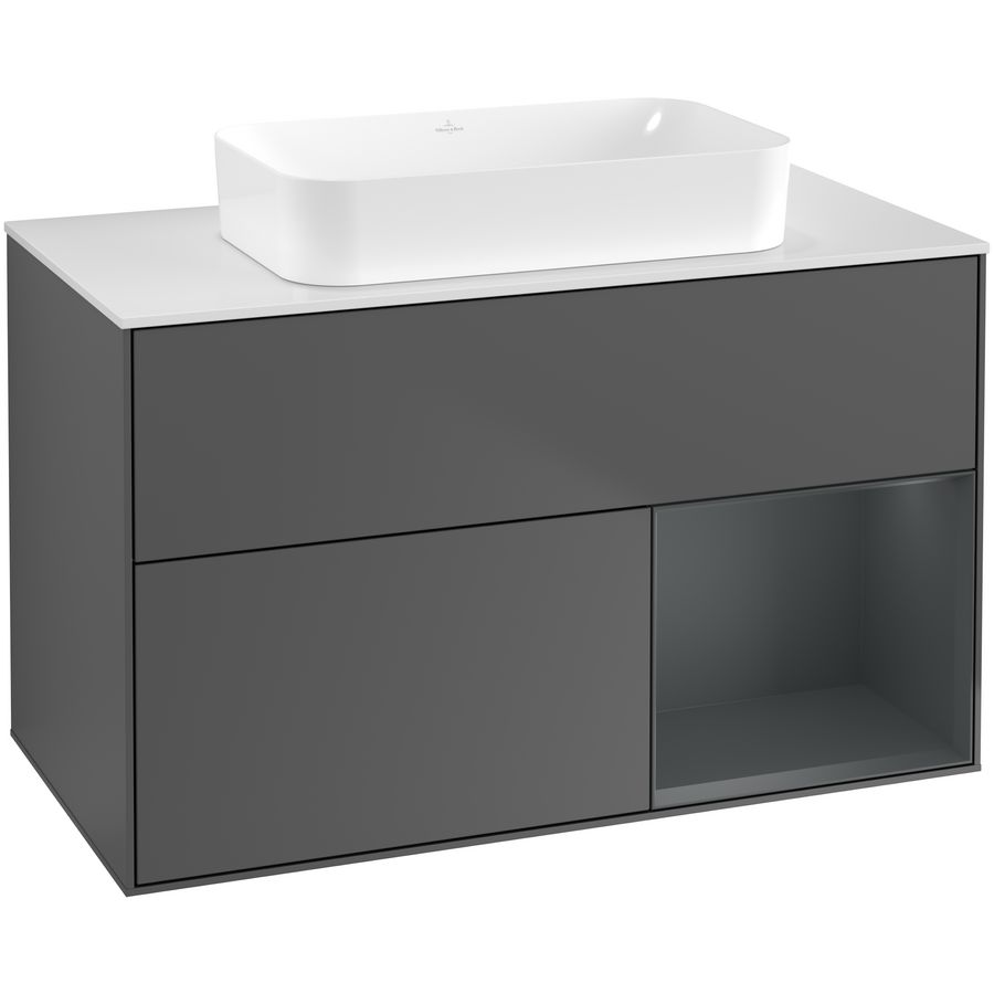 Wastafelonderkast Finion 1000x603x501mm Antr. Matt Lacquer G661HGGK