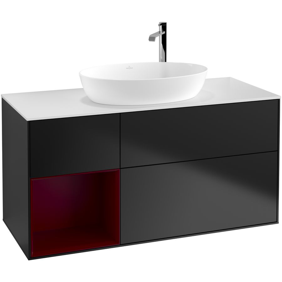 Wastafelonderkast Finion 1200x603x501mm Black Matt Lacquer G941HBPD