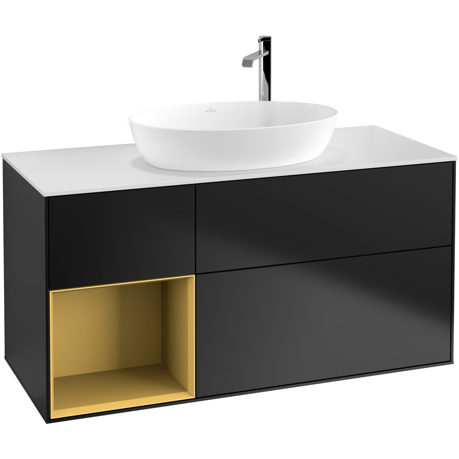 Wastafelonderkast Finion 1200x603x501mm Black Matt Lacquer G941HFPD
