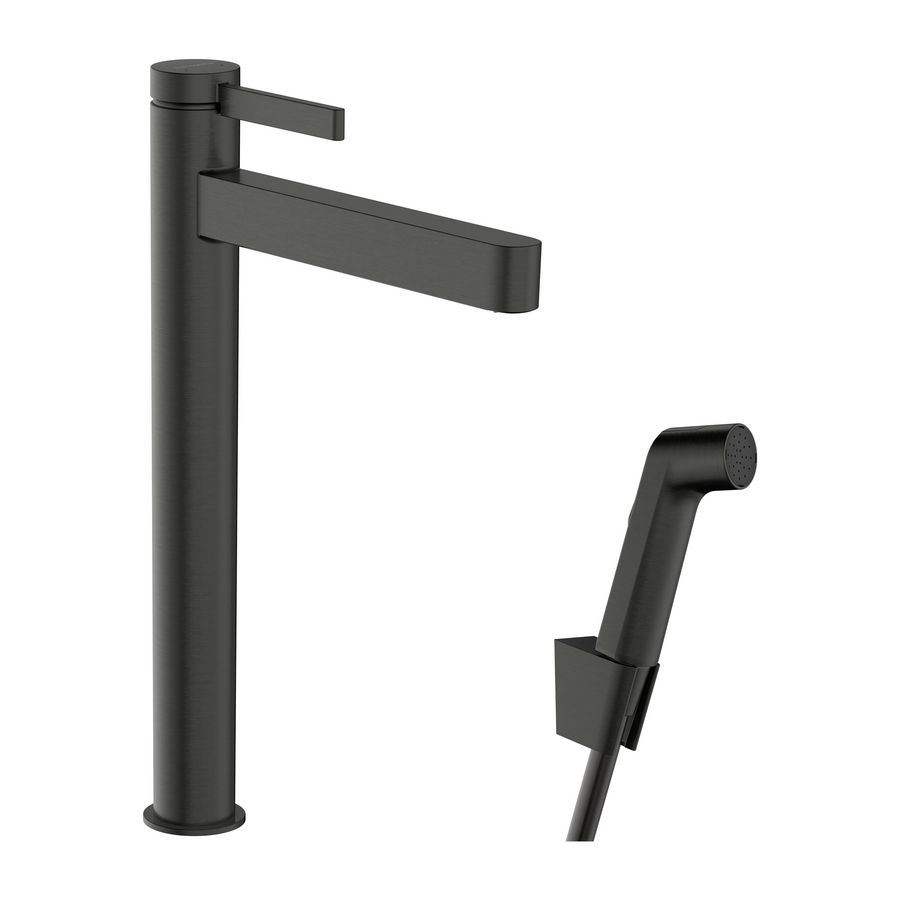 Wastafelmengkraan Finoris 1-hendel 260 douchesl. 160cm Brushed Black Chrome