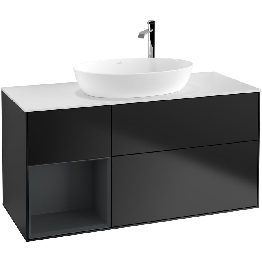 Wastafelonderkast Finion 1200x603x501mm Black Matt Lacquer G941HGPD