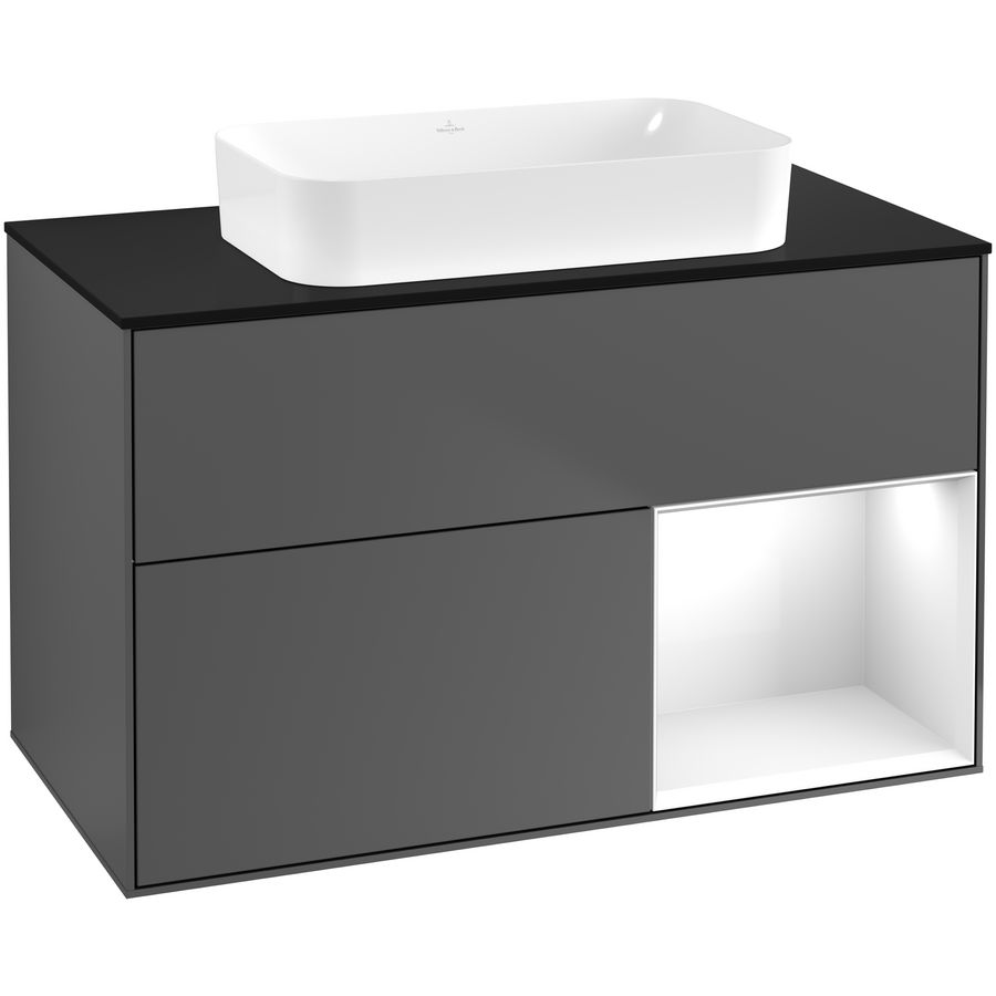 Wastafelonderkast Finion 1000x603x501mm Antr. Matt Lacquer G662GFGK