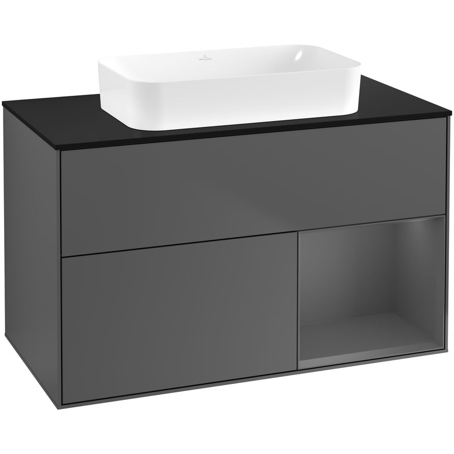 Wastafelonderkast Finion 1000x603x501mm Antr. Matt Lacquer G662GKGK