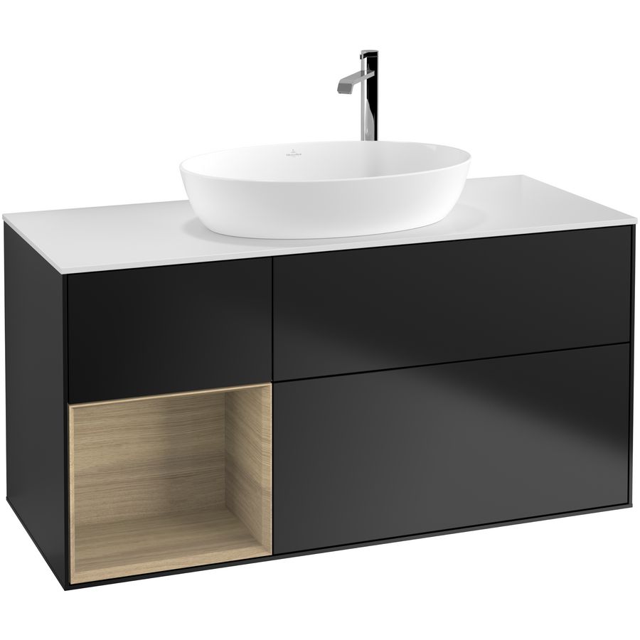 Wastafelonderkast Finion 1200x603x501mm Black Matt Lacquer G941PCPD