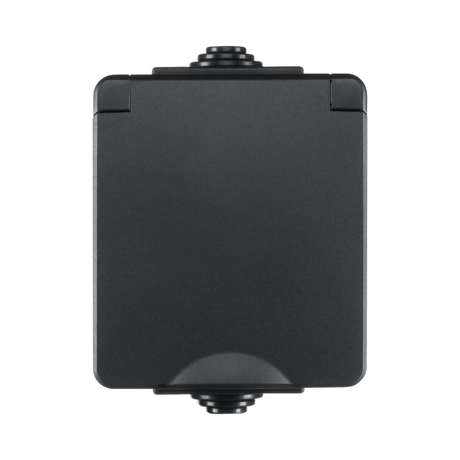 Opbouw Wandcontactdoos IP55 Zwart VVE=16
