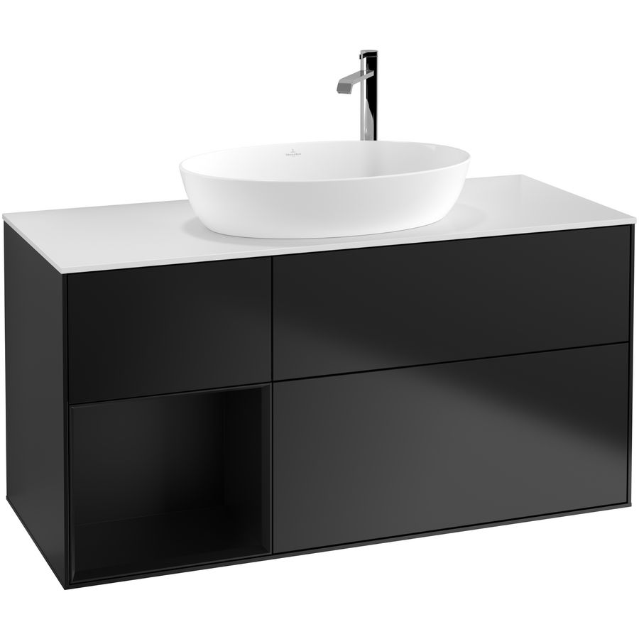 Wastafelonderkast Finion 1200x603x501mm Black Matt Lacquer G941PDPD