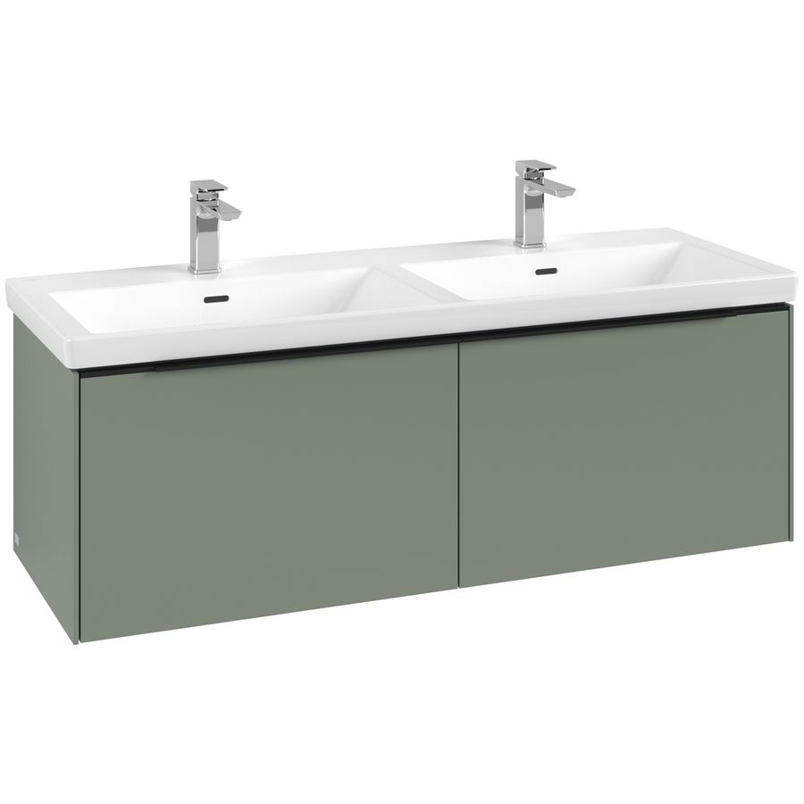 Wastafelonderkastkast SUBWAY 3.0 1272x429x478mm Soft Green C567L1AF greep Volcano Black