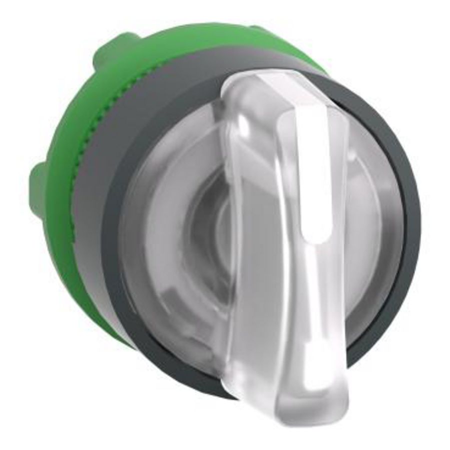 Kop keuzeschakelaar Verlicht 3 standen 22mm Wit Harmony XB5