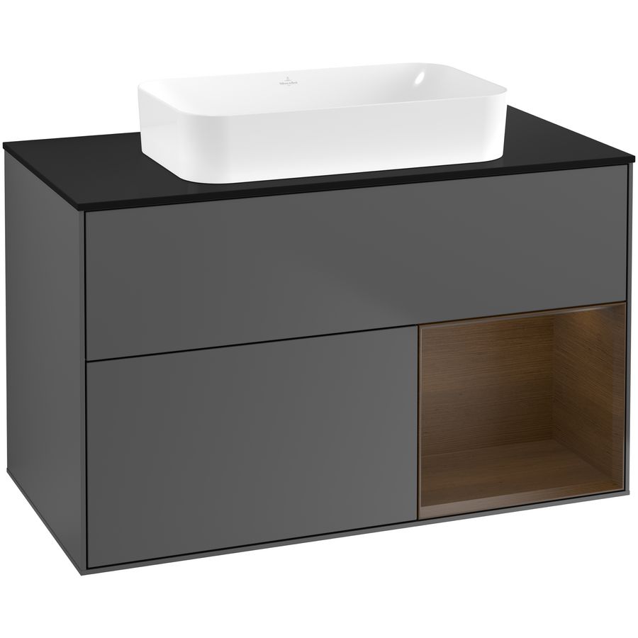 Wastafelonderkast Finion 1000x603x501mm Antr. Matt Lacquer G662GNGK