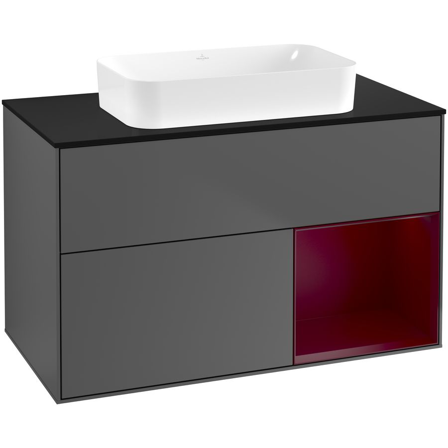 Wastafelonderkast Finion 1000x603x501mm Antr. Matt Lacquer G662HBGK