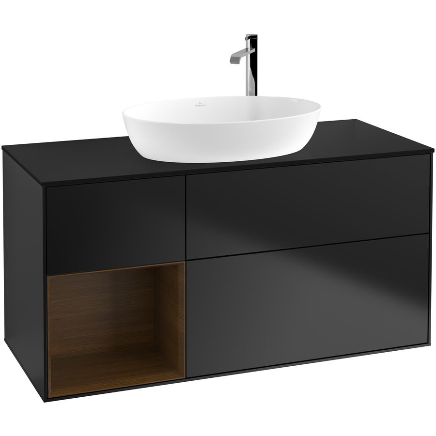 Wastafelonderkast Finion 1200x603x501mm Black Matt Lacquer G942GNPD